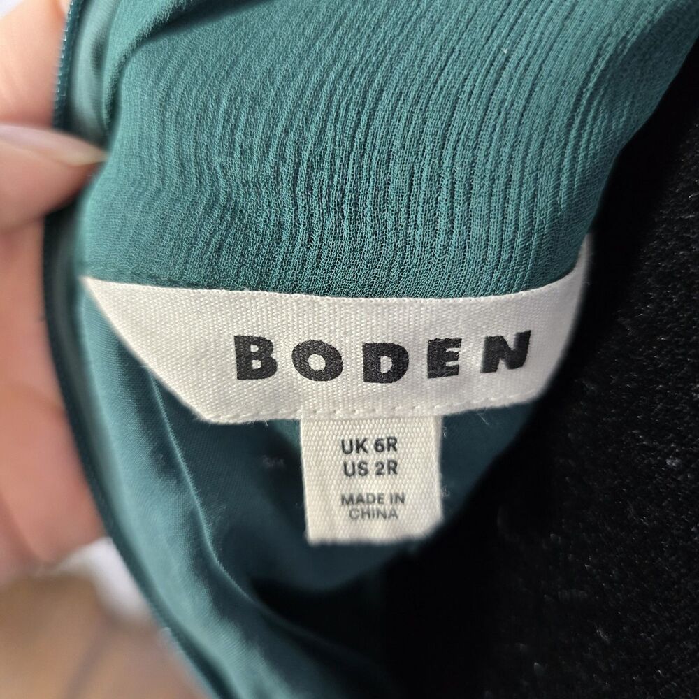 Boden Trim Detail Maxi Dress Deep Forest Green US 2 Womens Spring Photos Boho - Picture 8 of 12